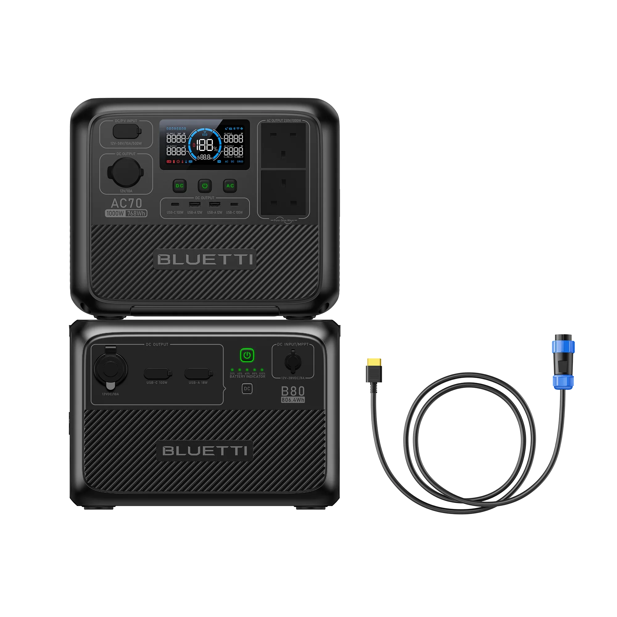 BLUETTI AC70 Portable Power Station 1,000W 768Wh - Trail Surge