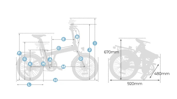 ADO Air 20 Pro 2026 Folding Electric Bike dimensions
