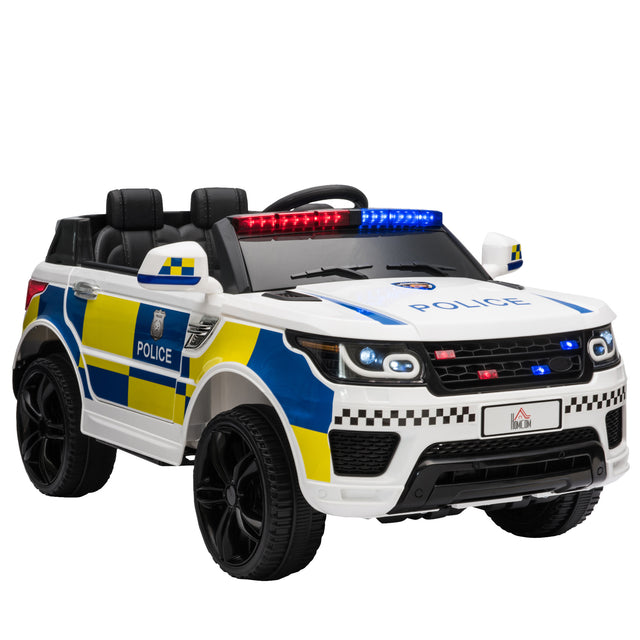HOMCOM 12V Kids Electric Police Car with Remote