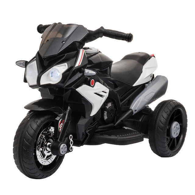 HOMCOM Kids Three-Wheel Electric Motorbike - Black