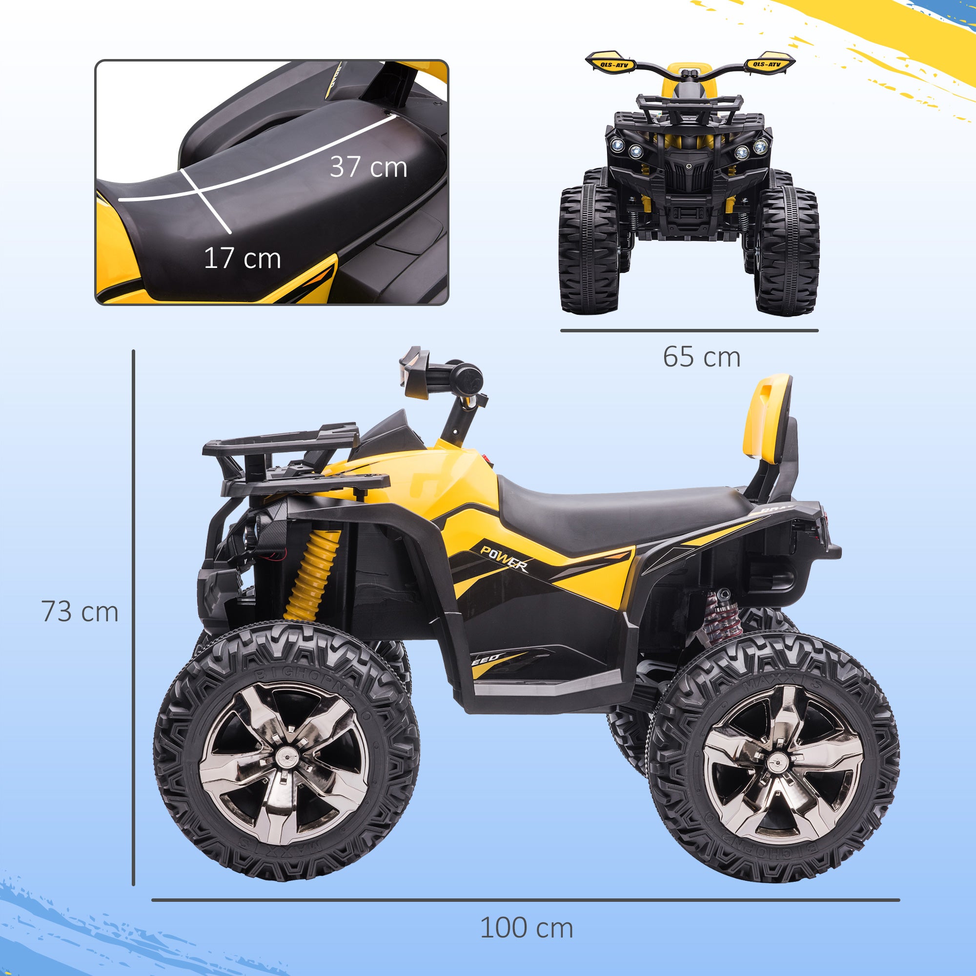 HOMCOM 12V Kids Electric Quad Bike - Red