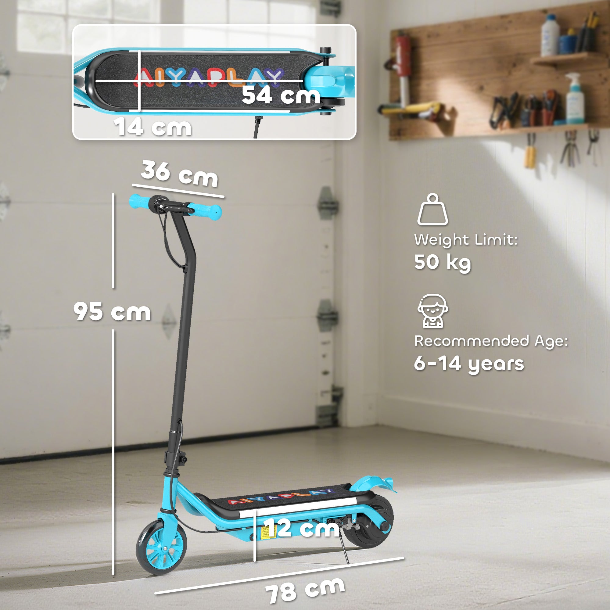AIYAPLAY Kids Electric Scooter Dual Brakes