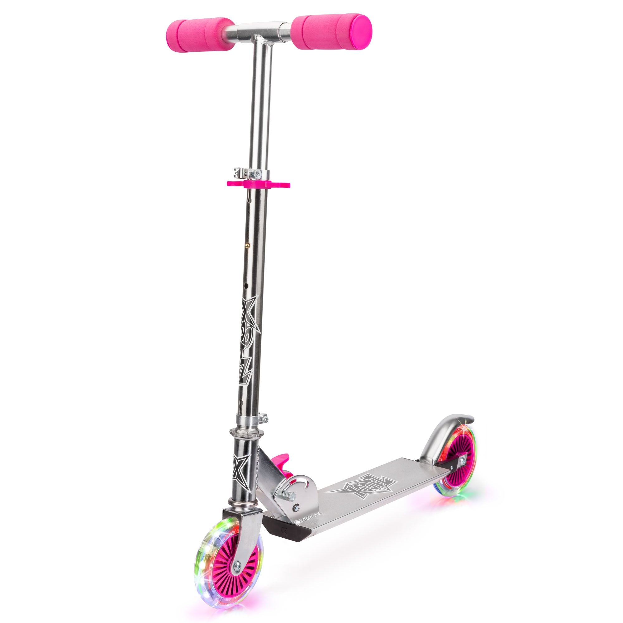 Xootz Light Up LED Folding Scooter - Pink