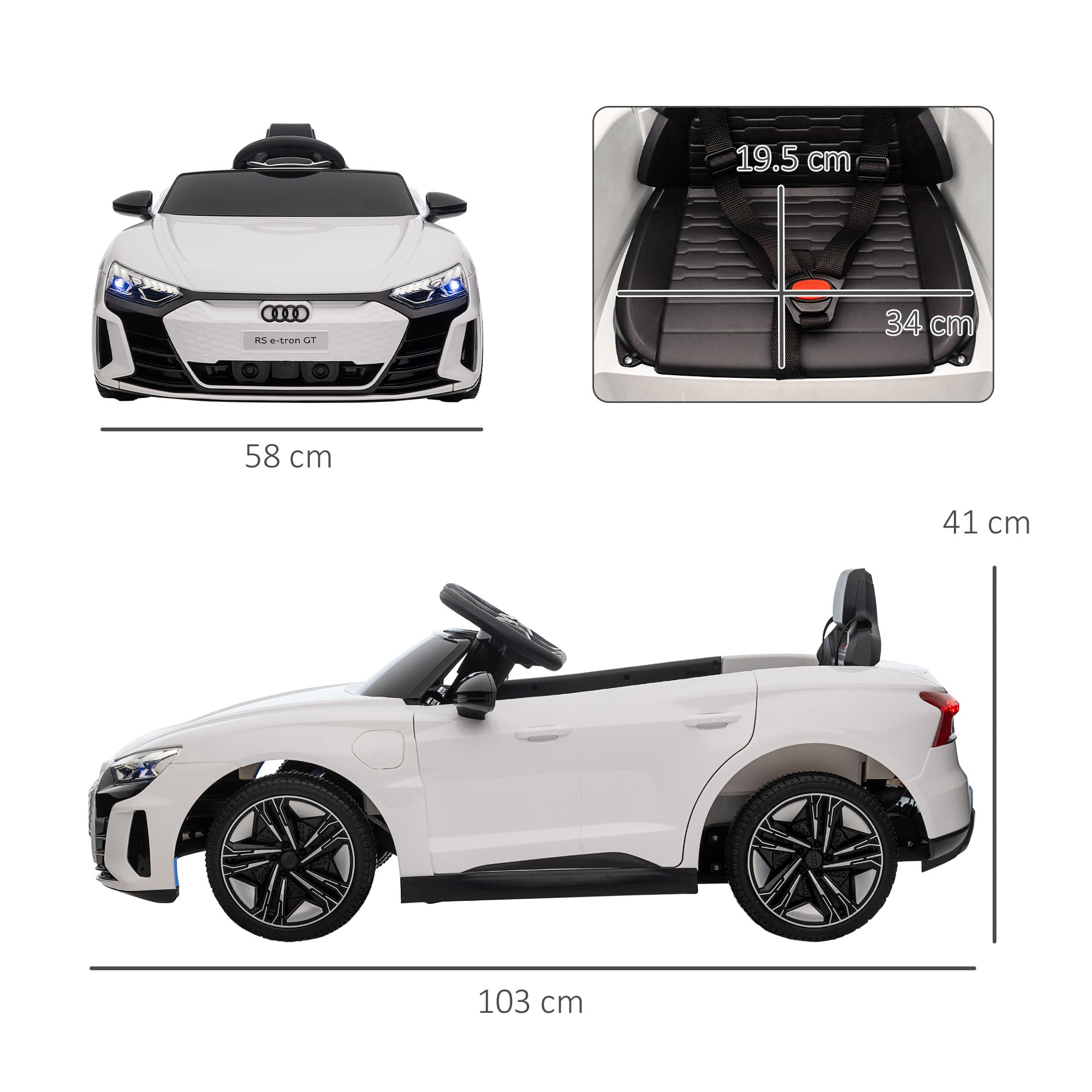HOMCOM Audi 12V Kids Electric Ride-On Car