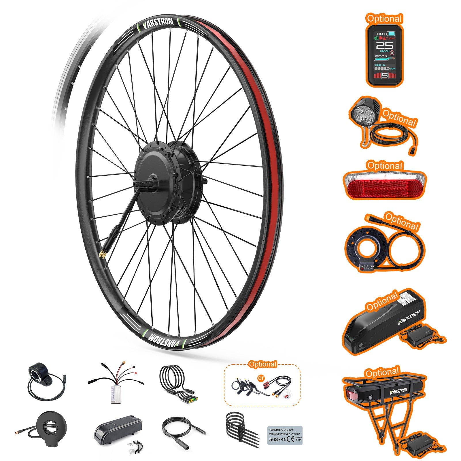 Bafang G020 48V 500W Front Hub Electric Bike Conversion Kit