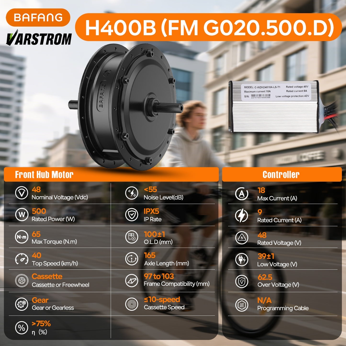 Bafang G020 48V 500W Front Hub Electric Bike Conversion Kit