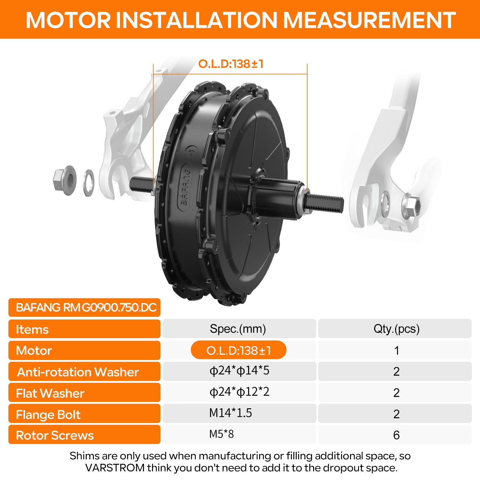 Bafang G090 48V 750W Rear Hub Electric Bike Conversion Kit
