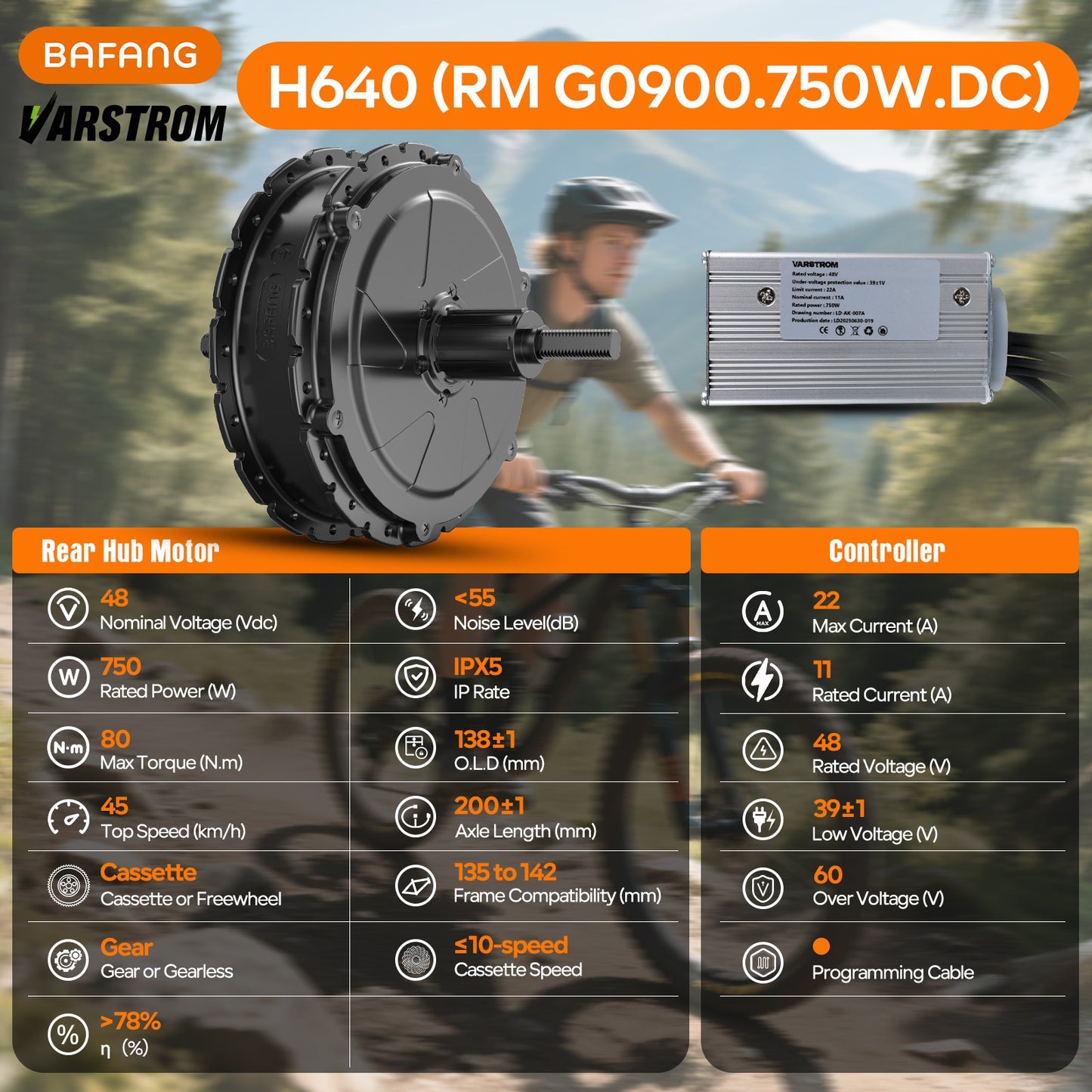 Bafang G090 48V 750W Rear Hub Electric Bike Conversion Kit