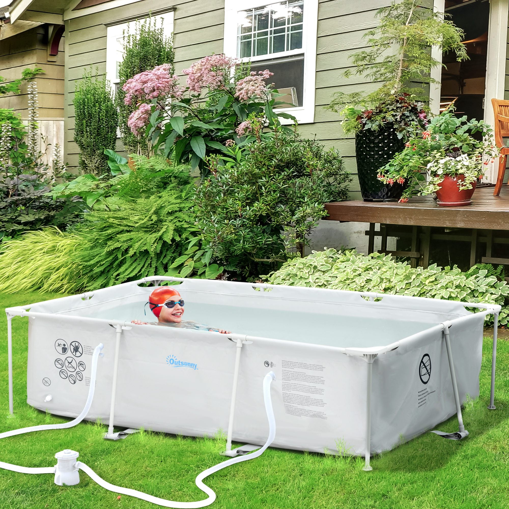 Outsunny Steel Frame Garden Pool 10