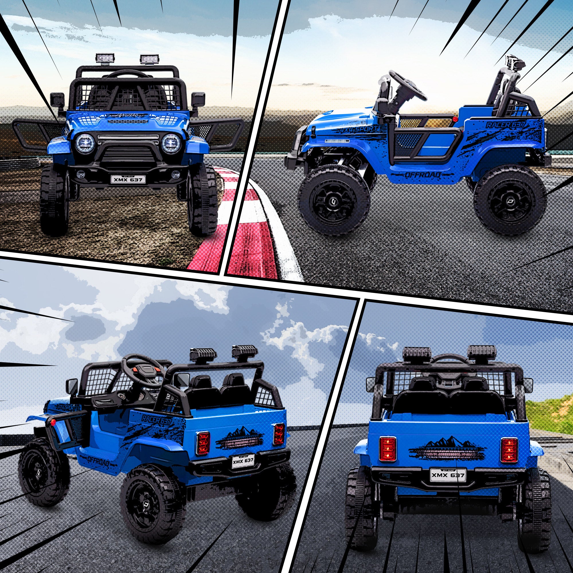 AIYAPLAY 12V Kids Ride-On Truck - Blue