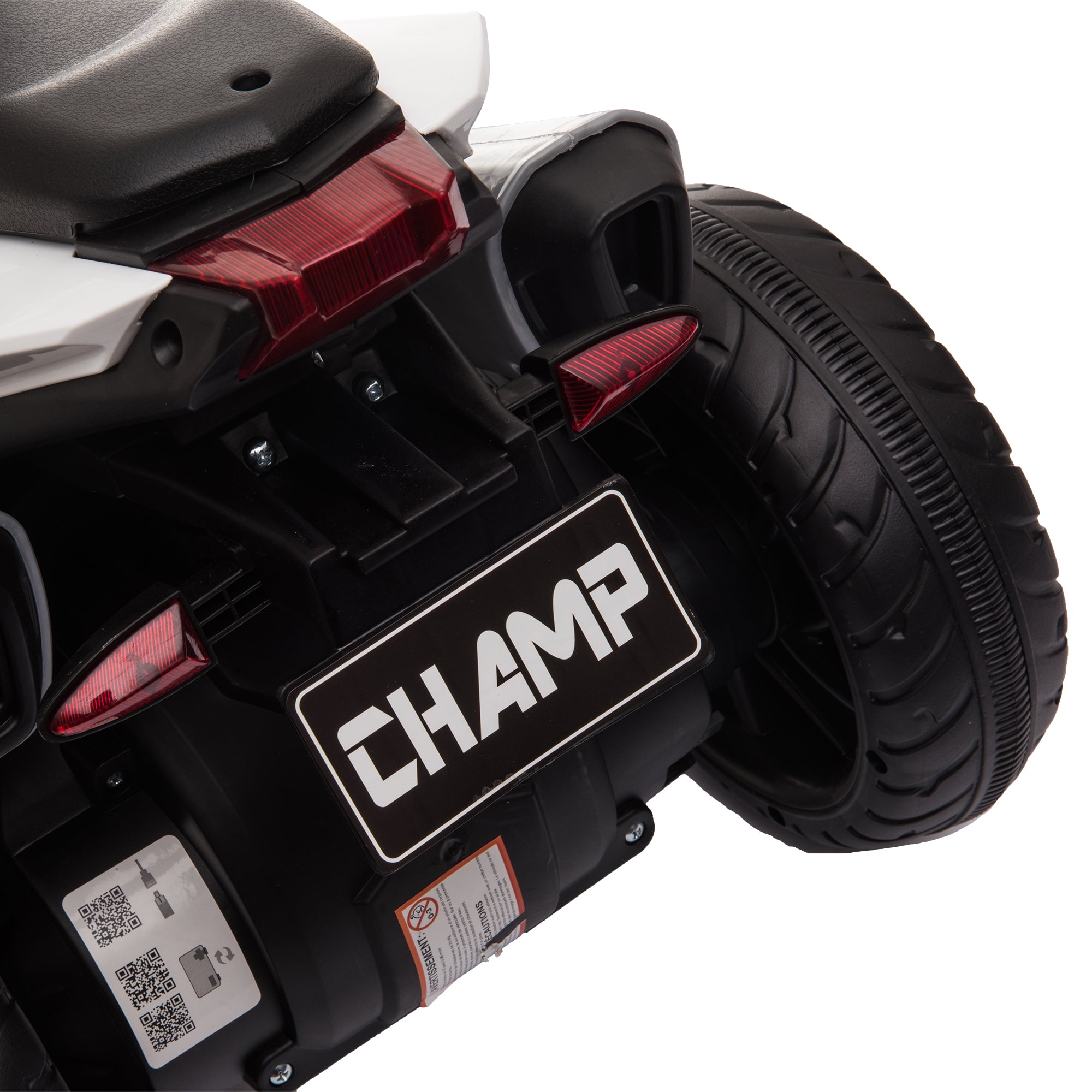 HOMCOM Kids Three-Wheel Electric Motorbike - Black