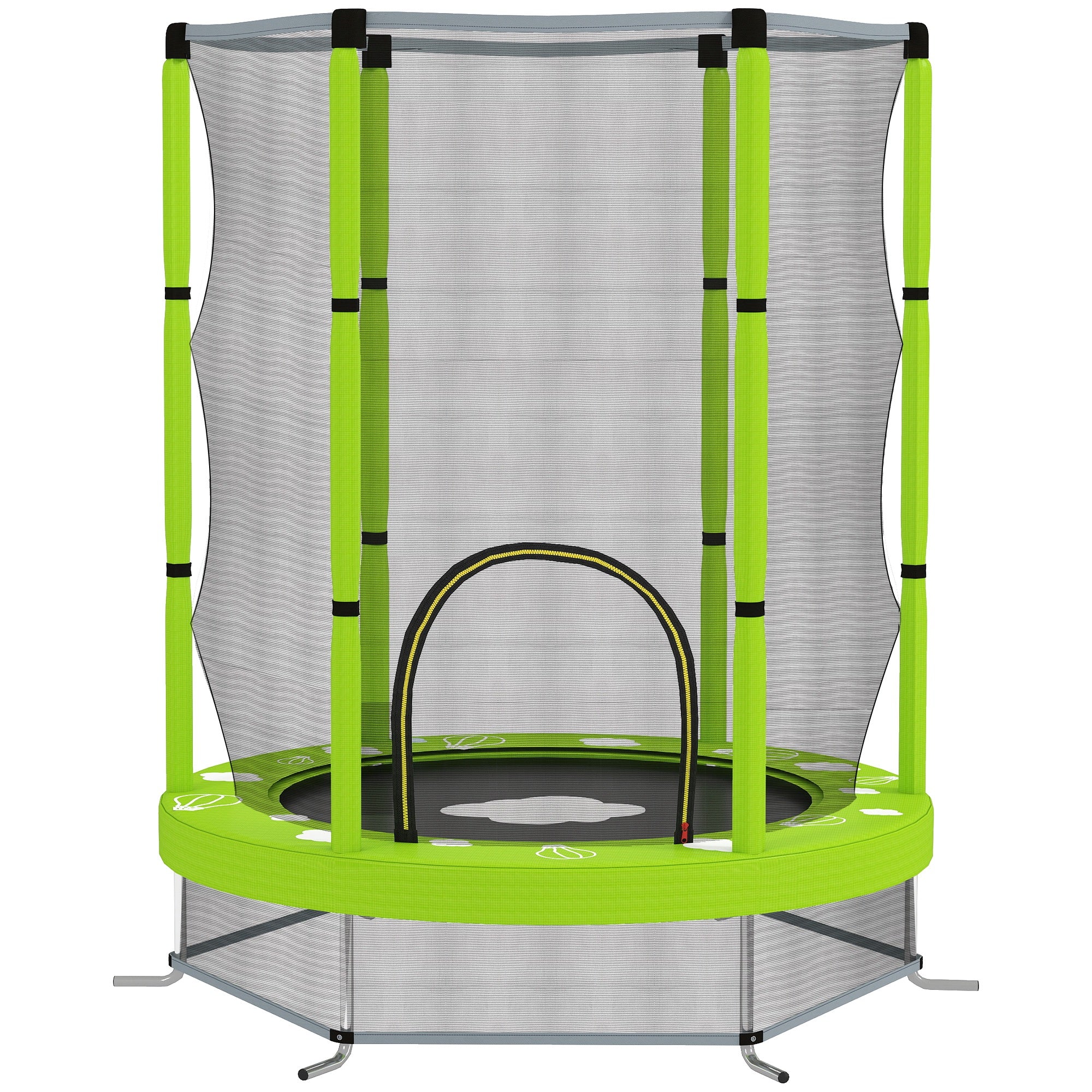 AIYAPLAY 4.6ft Toddler Trampoline w/ Safety Enclosure Net, for Indoor Outdoor Use, Ages 3-6 Years 4