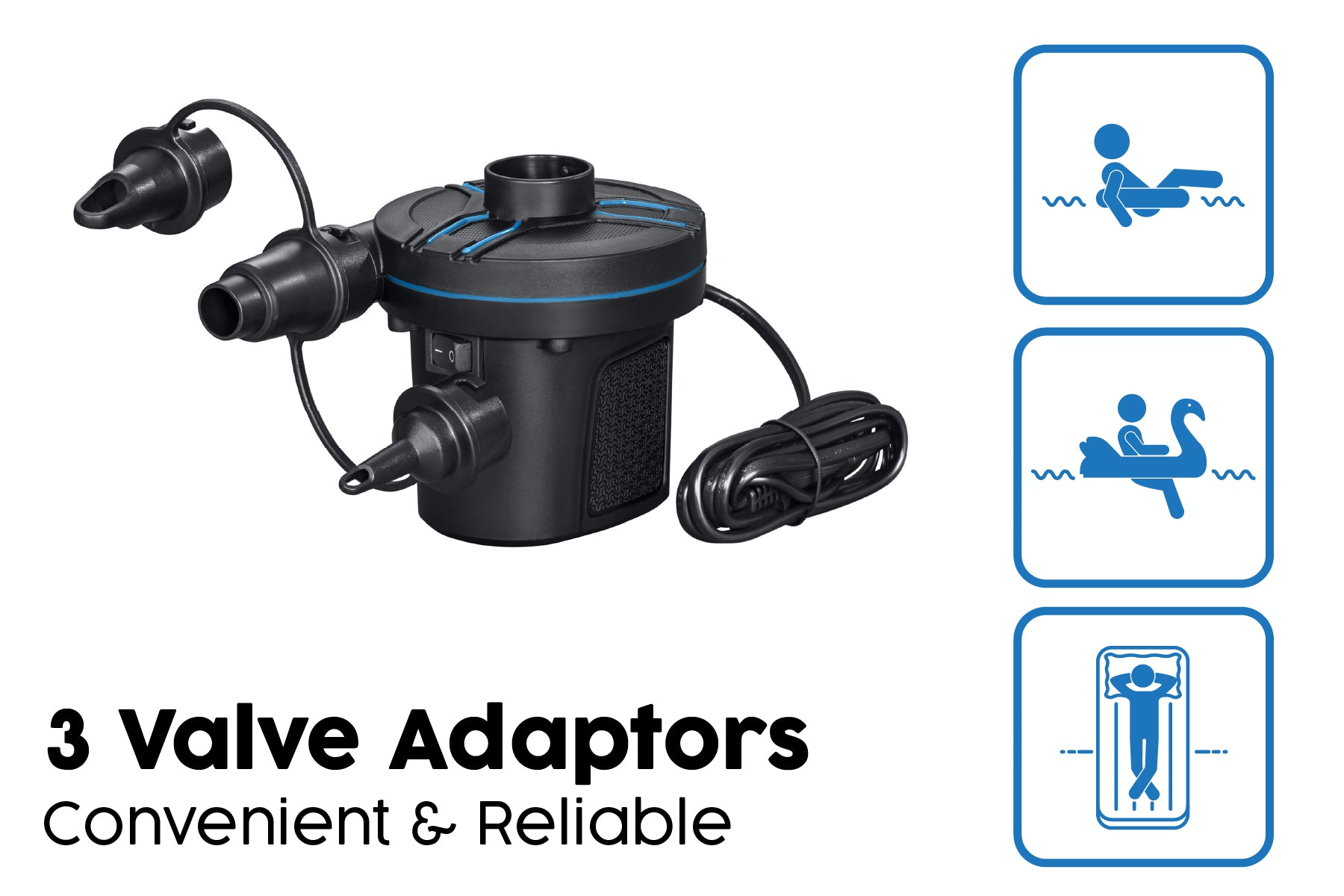 Bestway PowerTouch air pump 3 valve adaptors