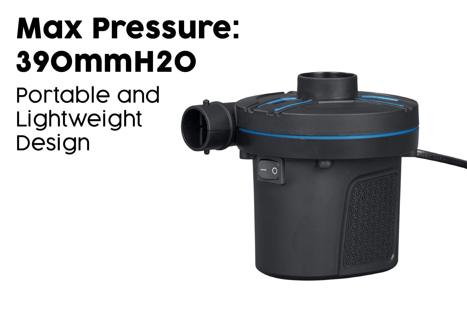 Bestway PowerTouch air pump maximum pressure 390 mmH2O