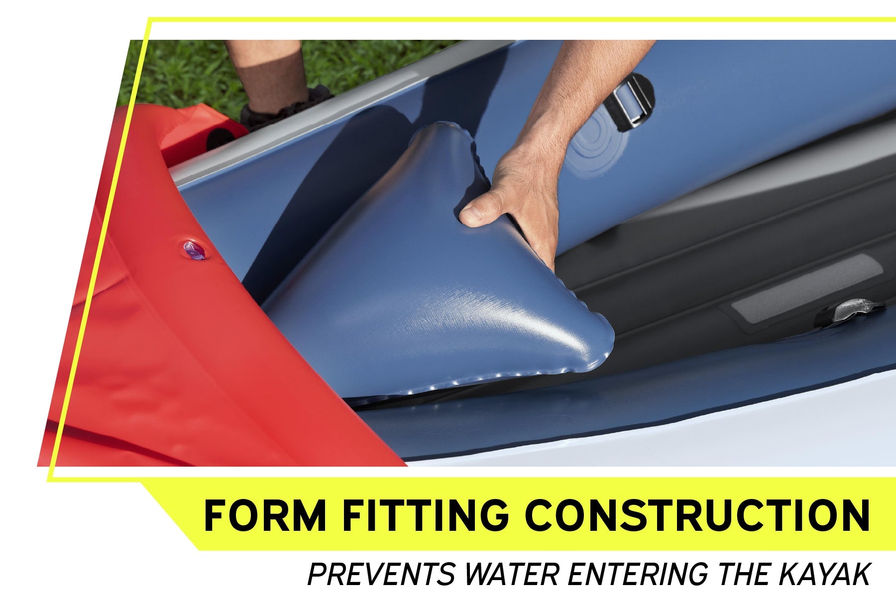Bestway Hydro-Force Rapid X3 3 Person Inflatable Kayak Set - feature and size detail image