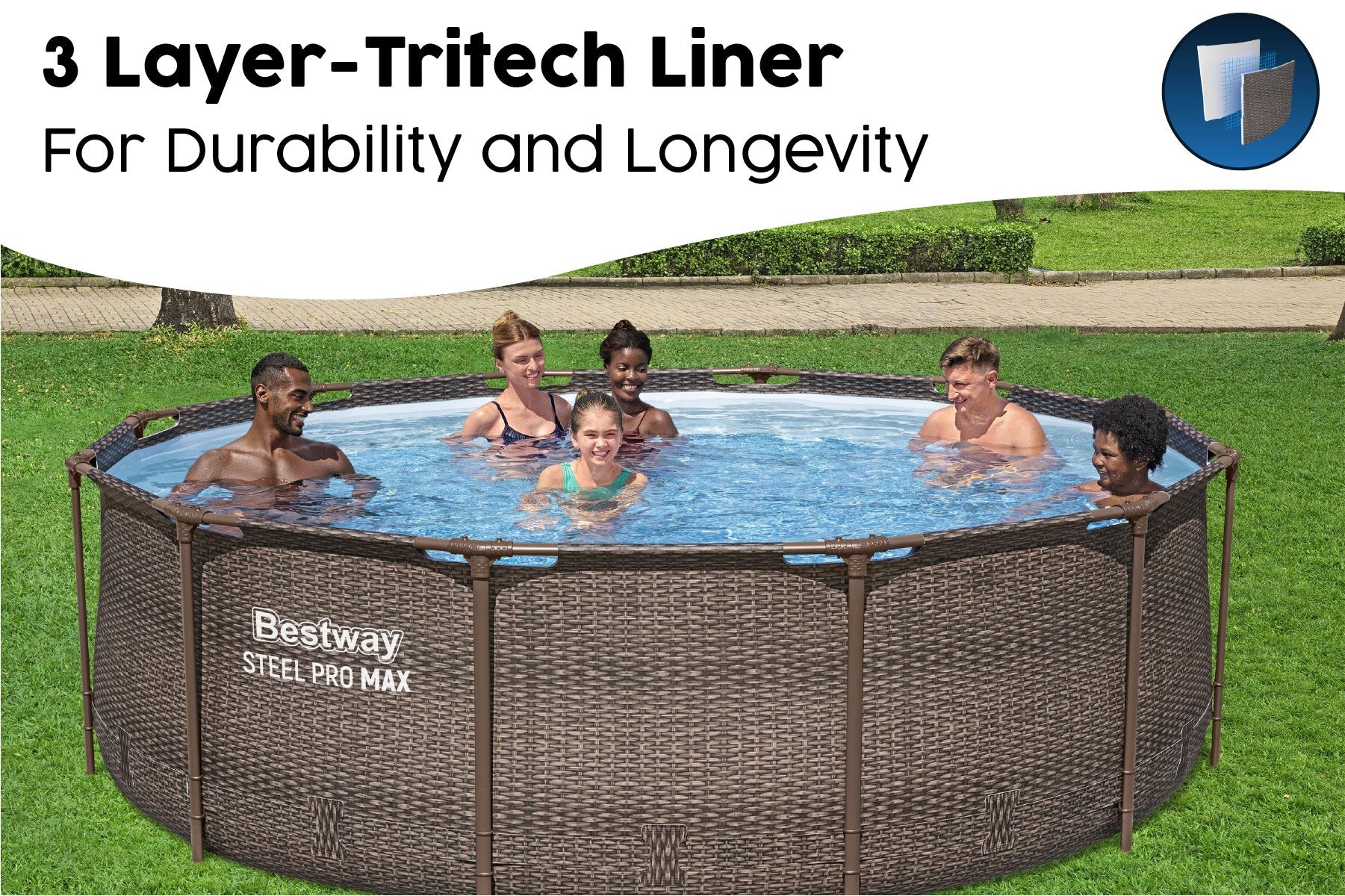Bestway 12' x 39.5" Steel Pro Deluxe Pool Set - official Bestway gallery image 4