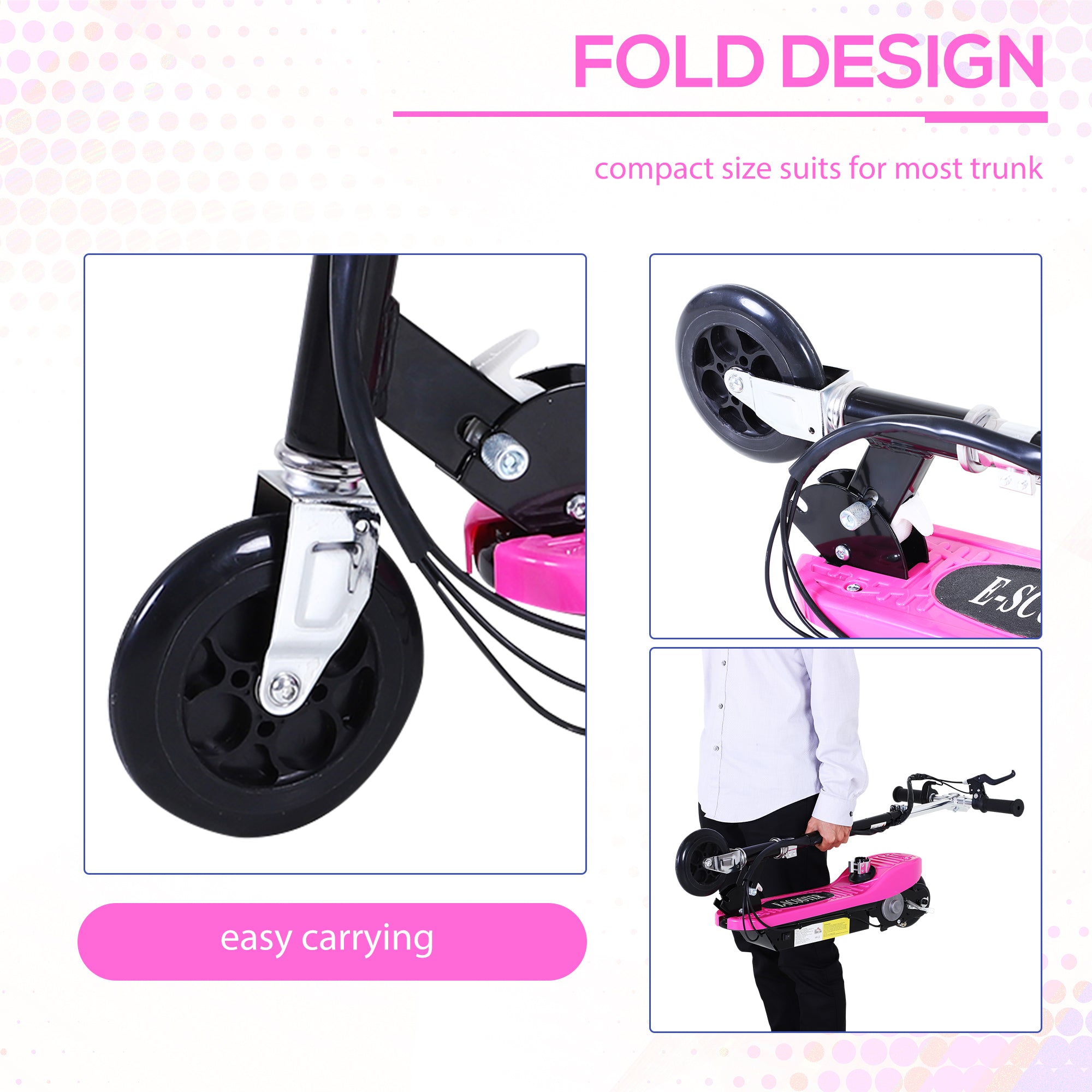 HOMCOM Kids Electric Scooter with Seat & Brakes
