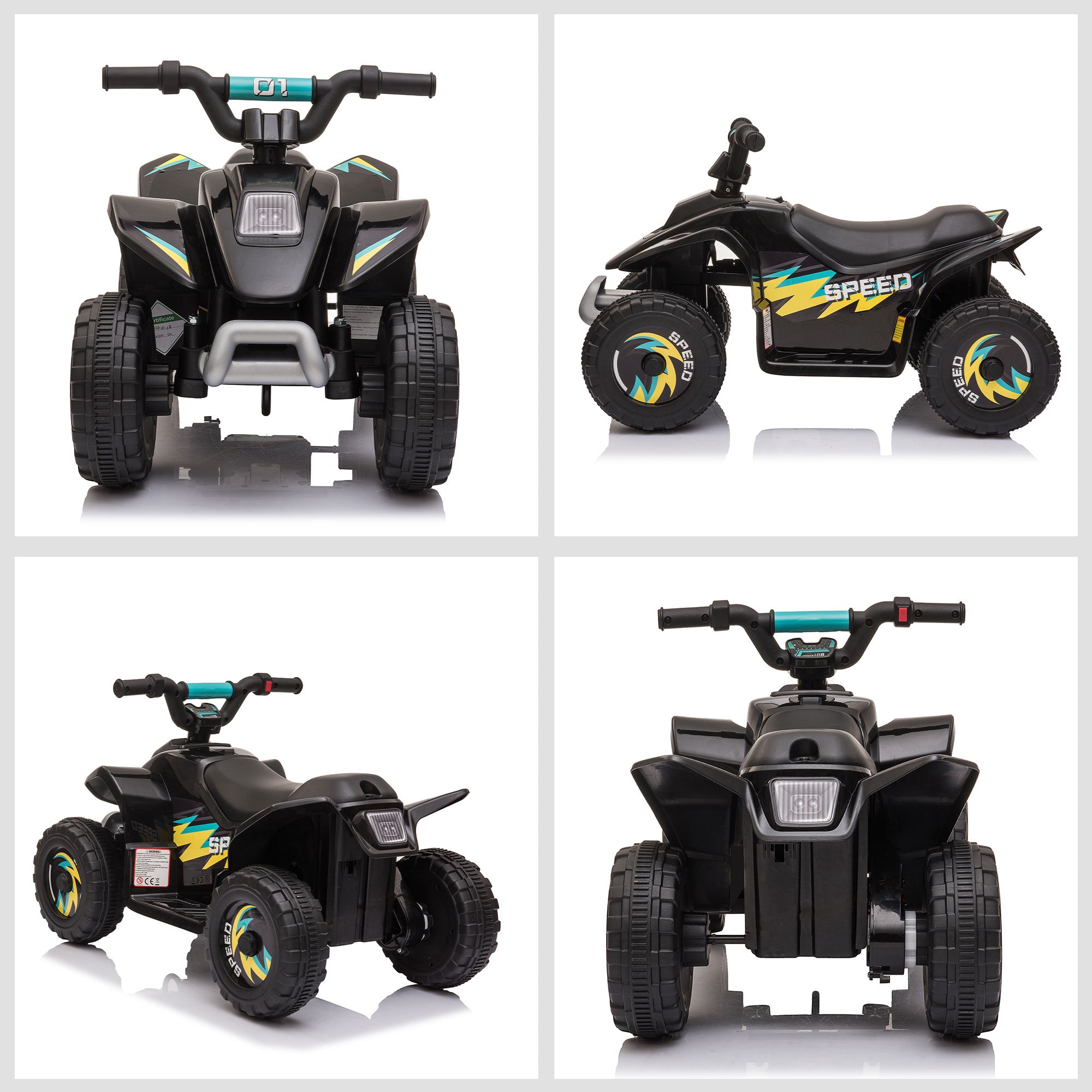 HOMCOM 6V Toddler Electric Ride-On / Quad Car - Black