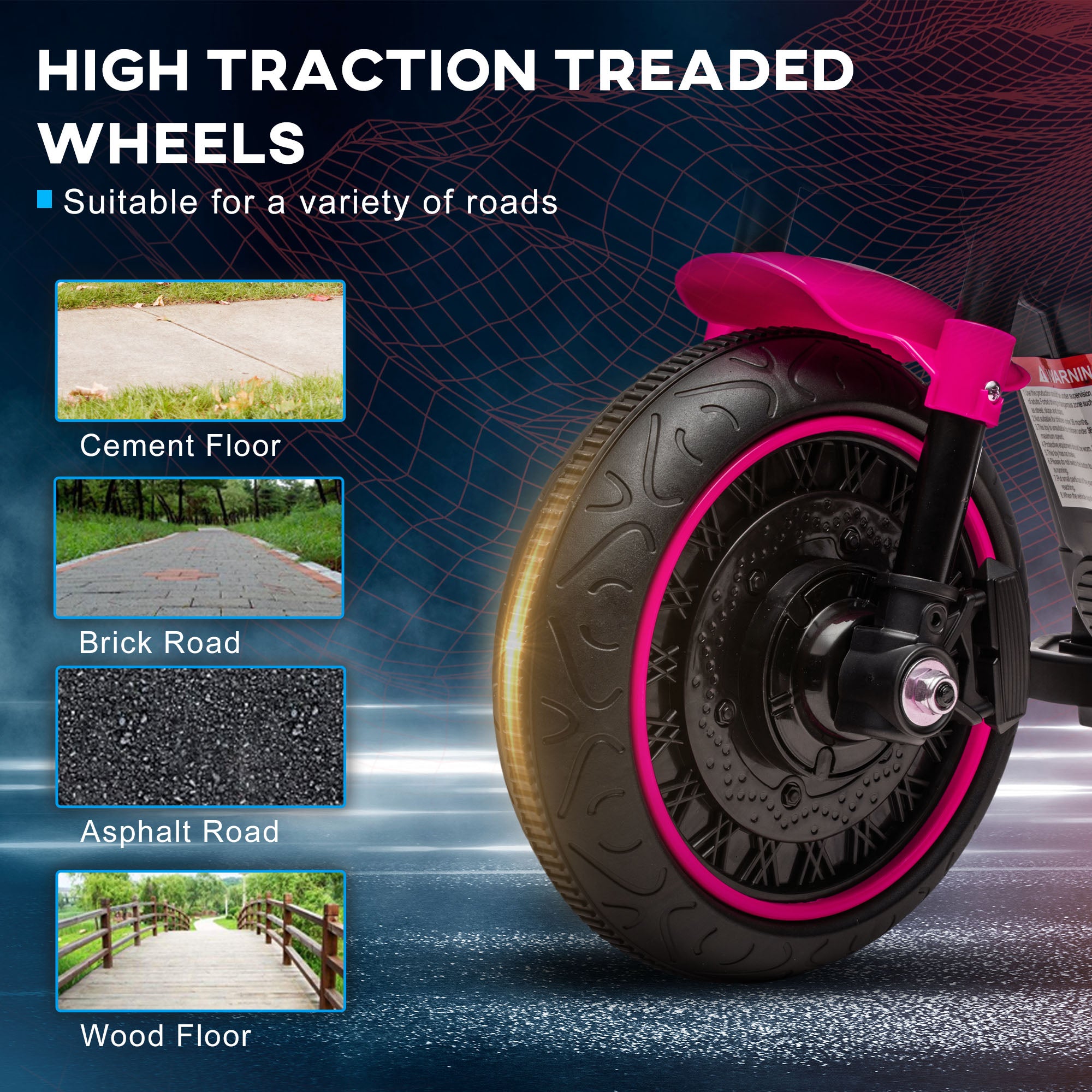 HOMCOM 6V Kids Electric Motorbike - Pink