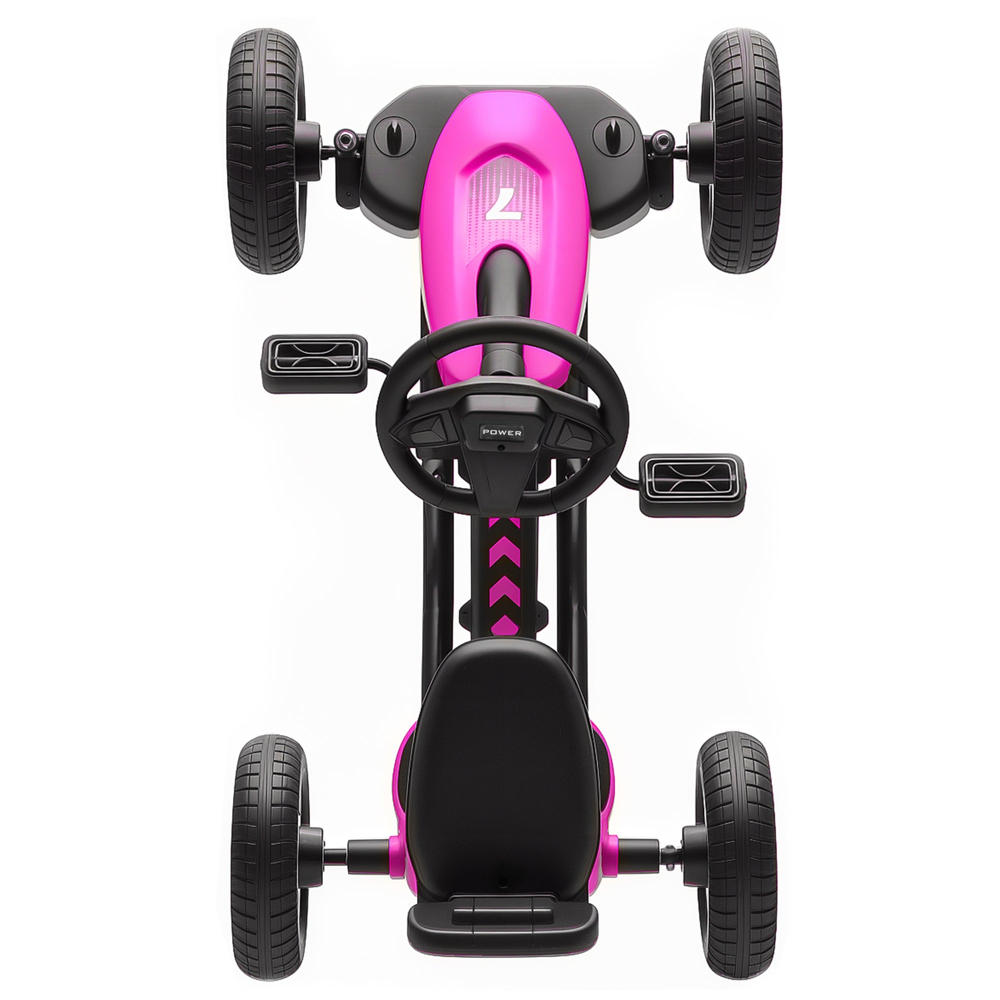 AIYAPLAY Kids Pedal Go Kart Metal Frame EVA Wheels