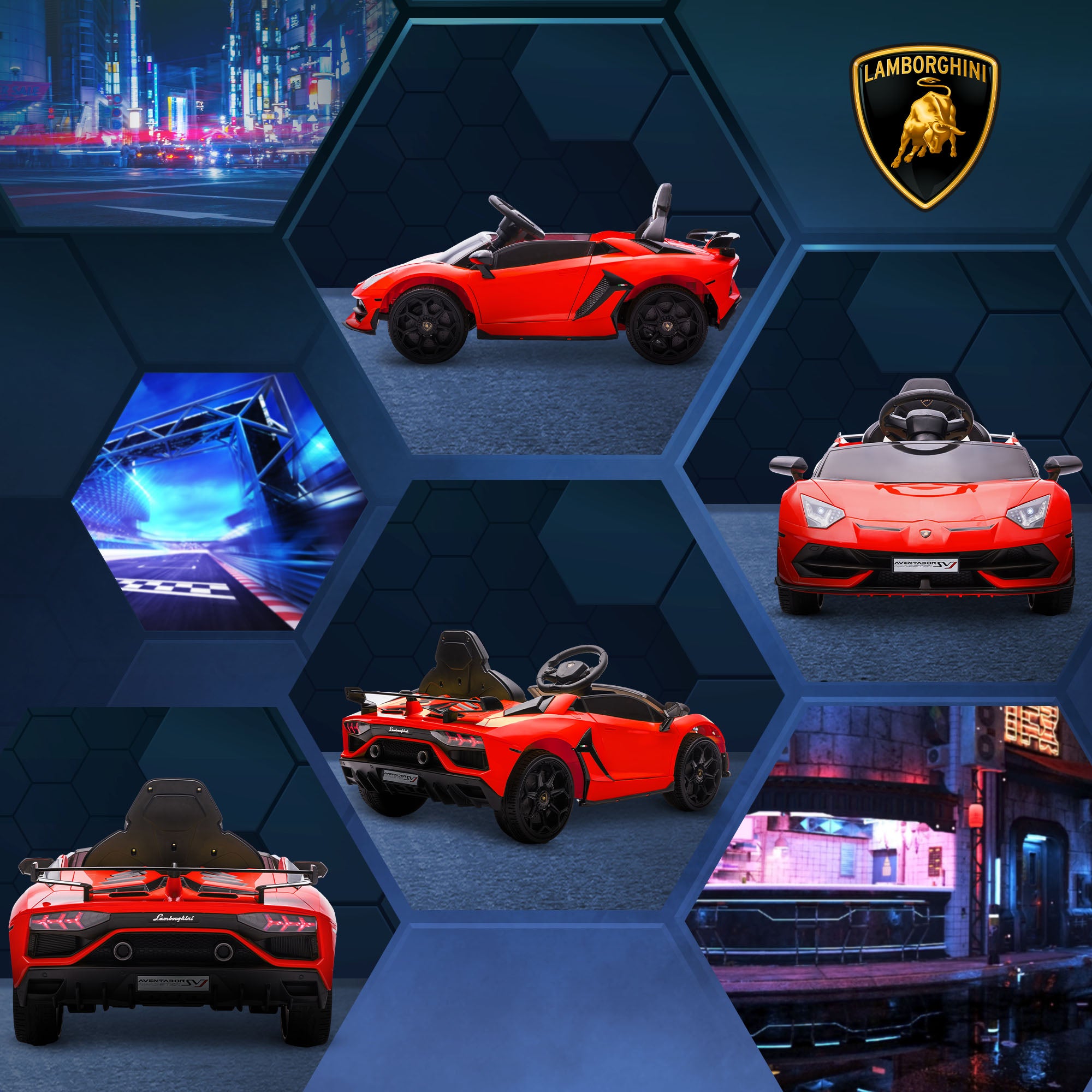 HOMCOM Lamborghini 12V Kids Ride-On Car