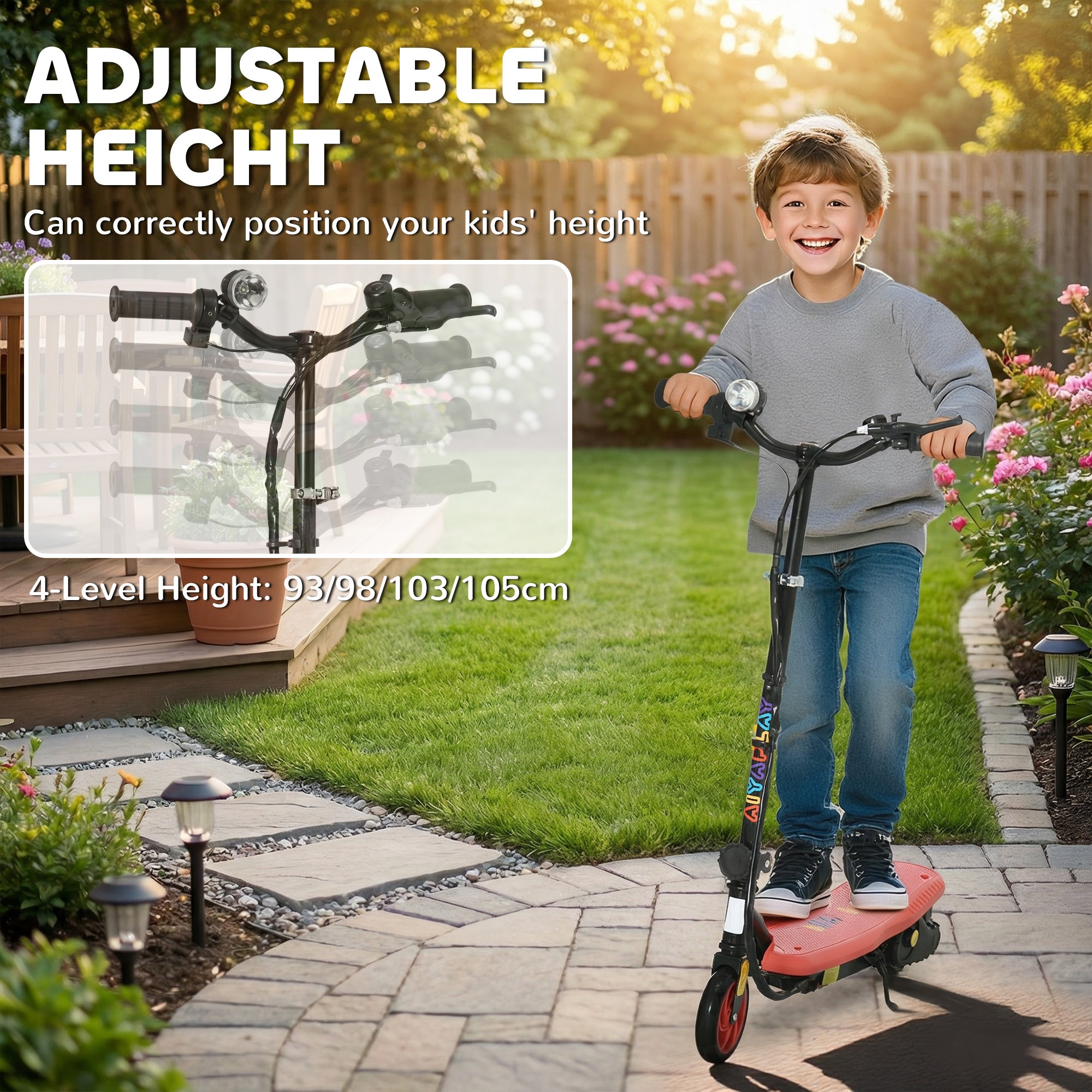 HOMCOM Kids Electric Scooter with LED Lights