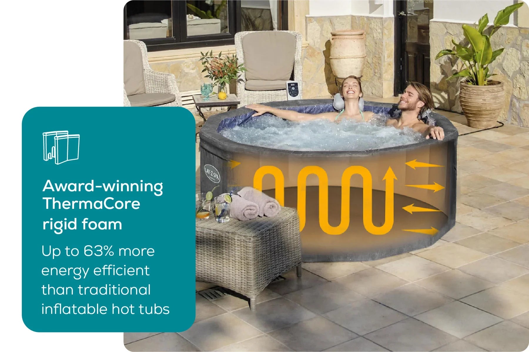 Lay-Z-Spa Carrara ThermaCore™ UltraFit™ AirJet™ Hot Tub 7