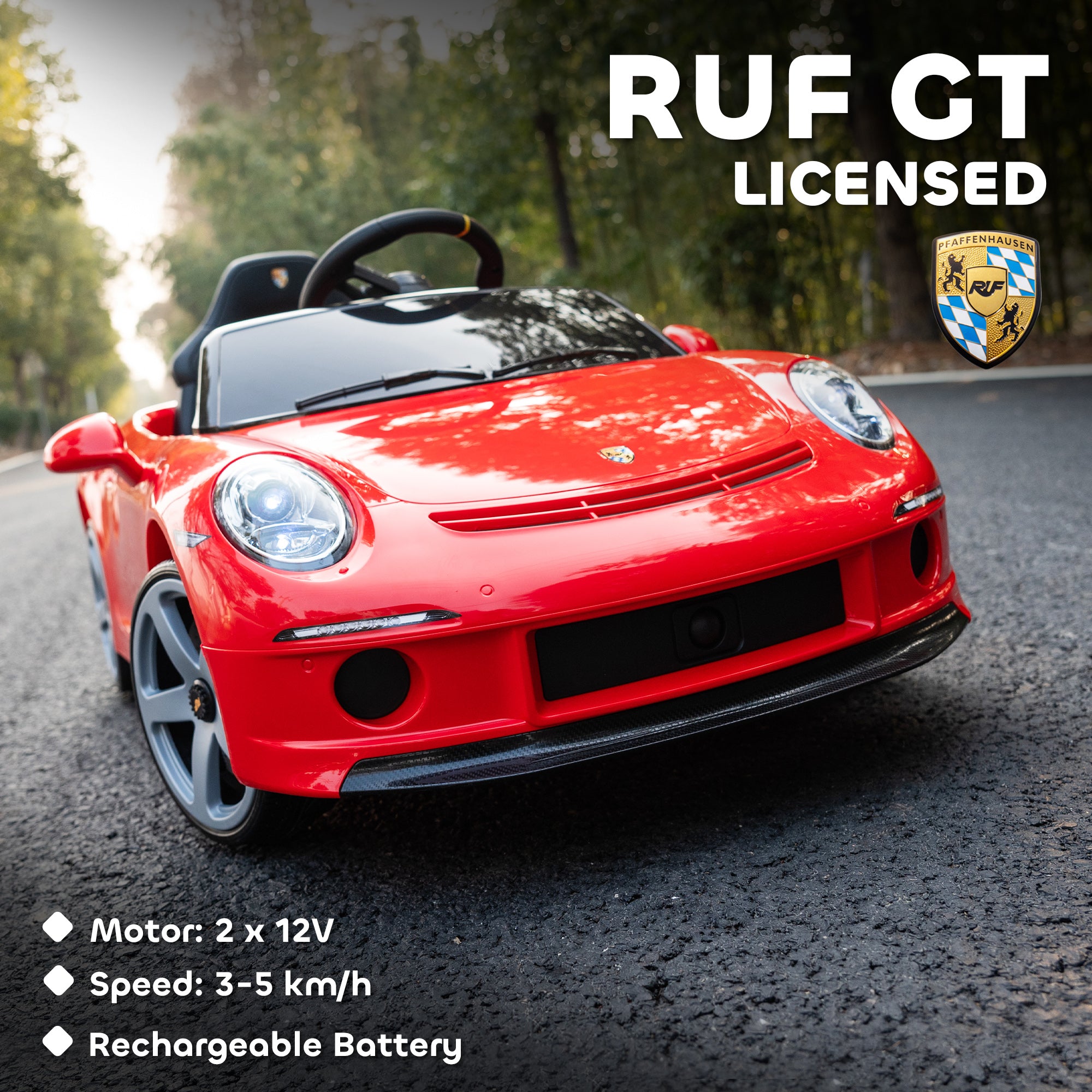 AIYAPLAY RUF GT 12V Kids Electric Ride-On Car