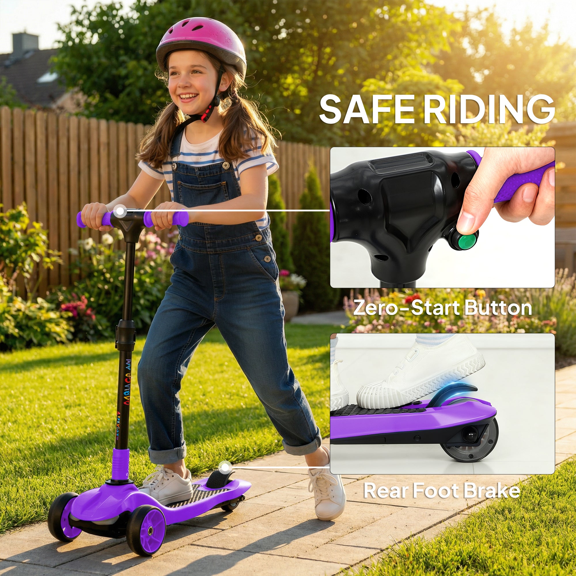 AIYAPLAY 3-Wheel Kids Electric Scooter