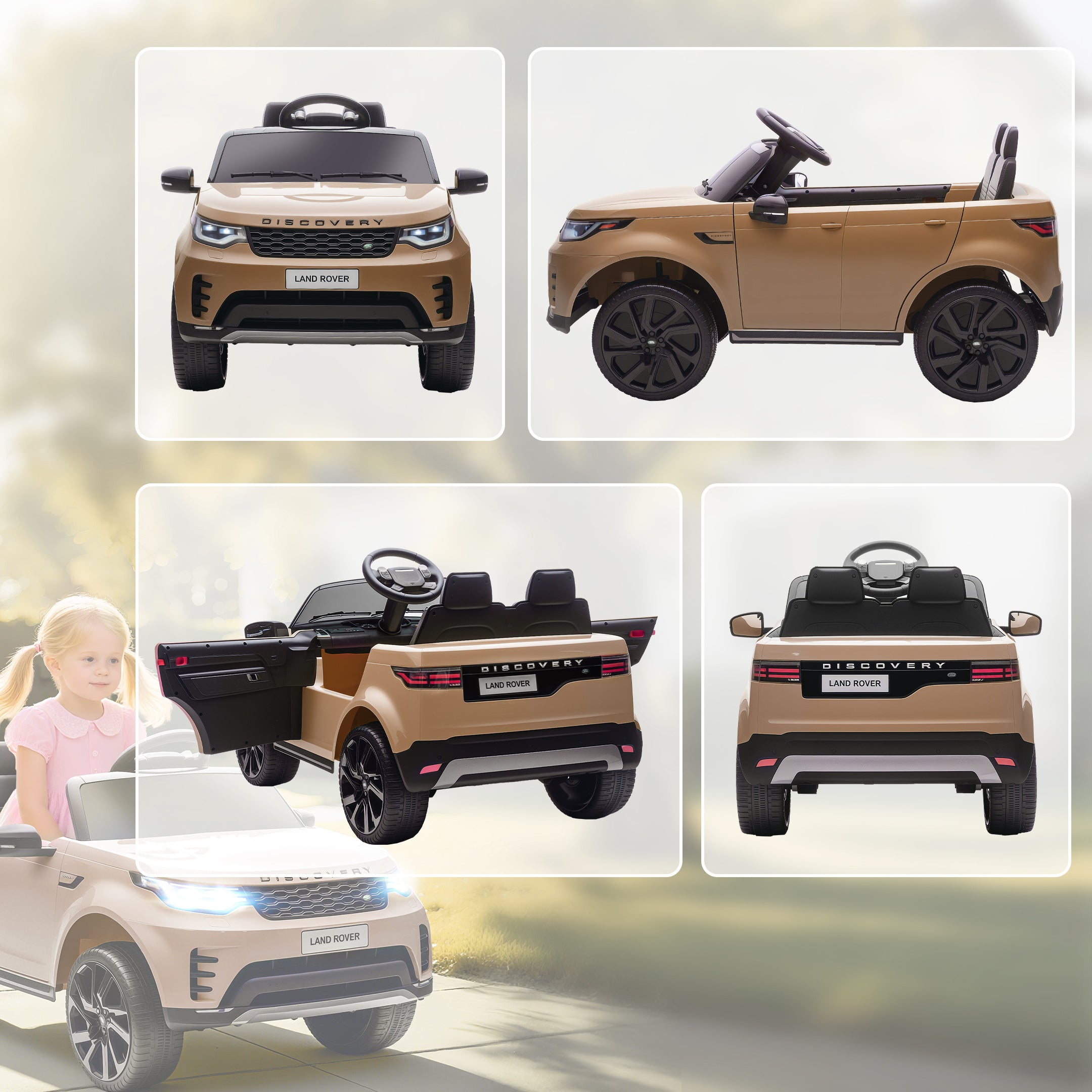AIYAPLAY Land Rover Discovery 12V Kids Ride-On Car - Khaki