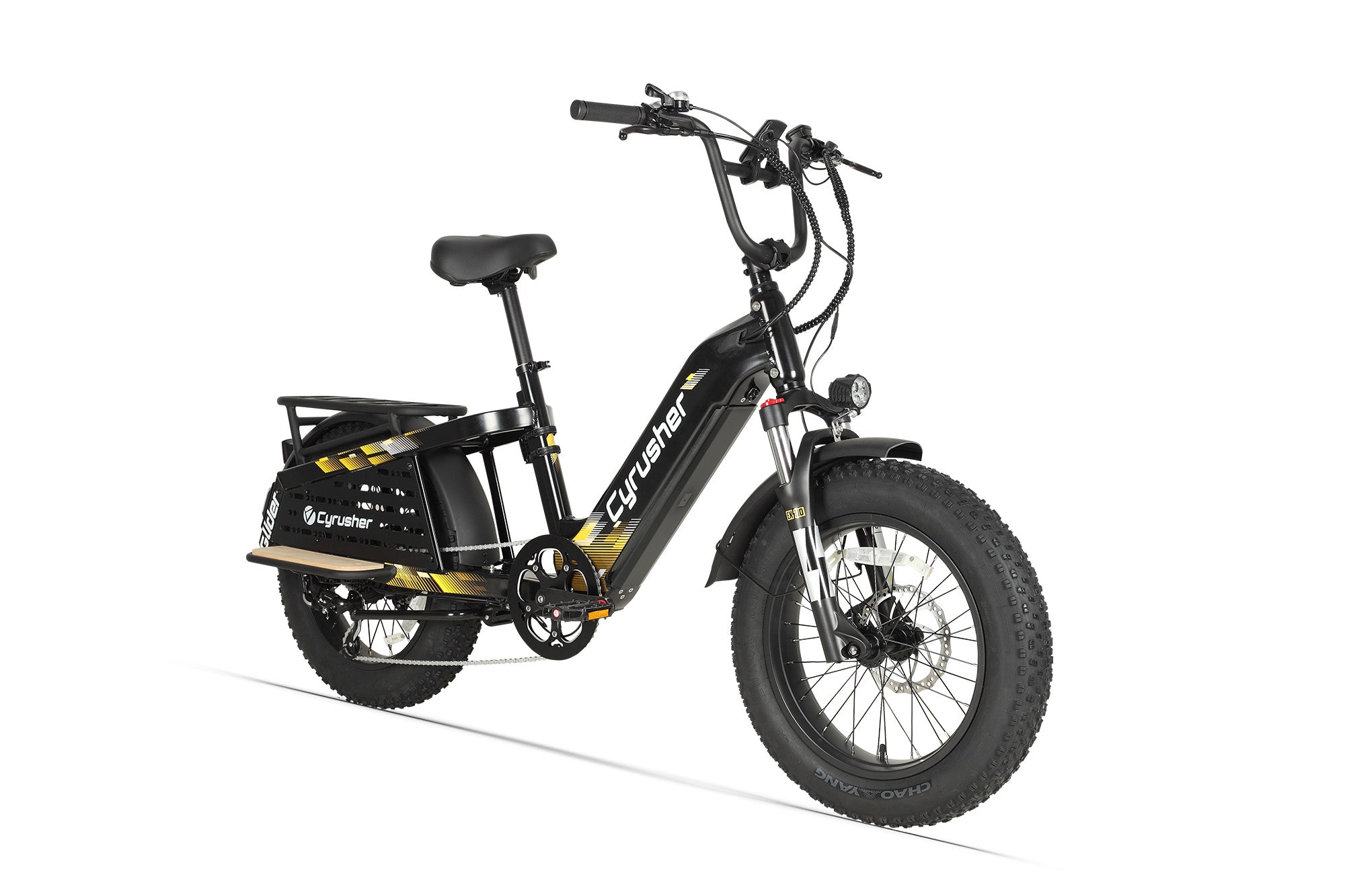 Cyrusher Glider Cargo Electric Bike - Black angle view