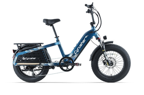 Cyrusher Glider Cargo Electric Bike in Blue