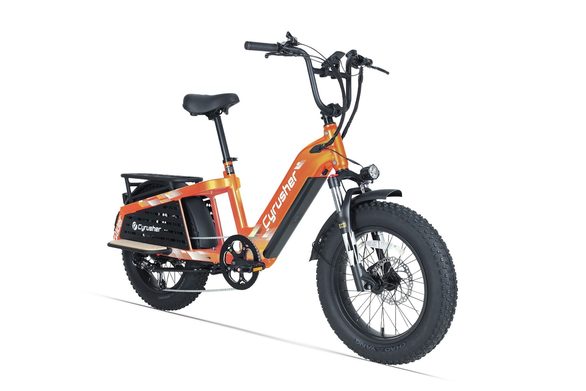 Cyrusher Glider Cargo Electric Bike - Orange angle view