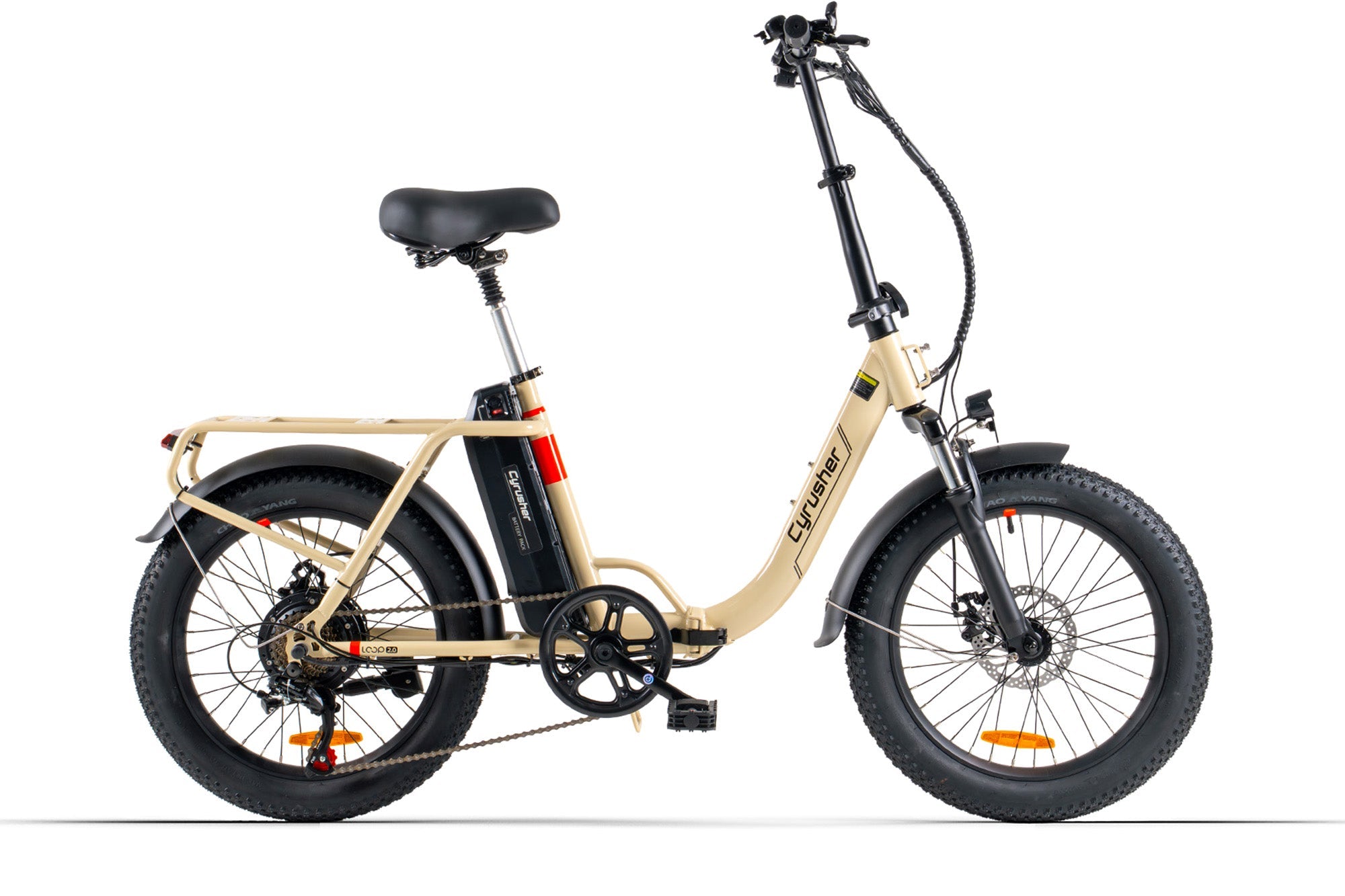 Cyrusher Loop 2.0 Folding Electric Bike in Beige