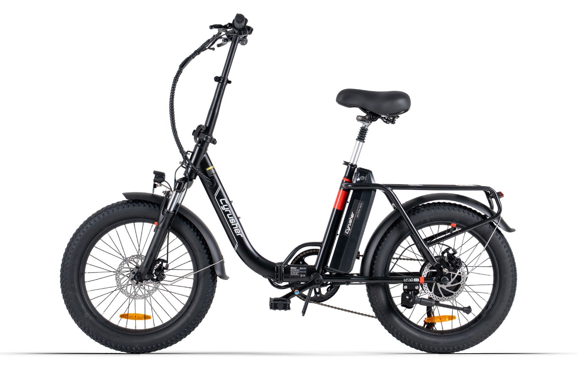 Cyrusher Loop 2.0 black folding electric bike side view