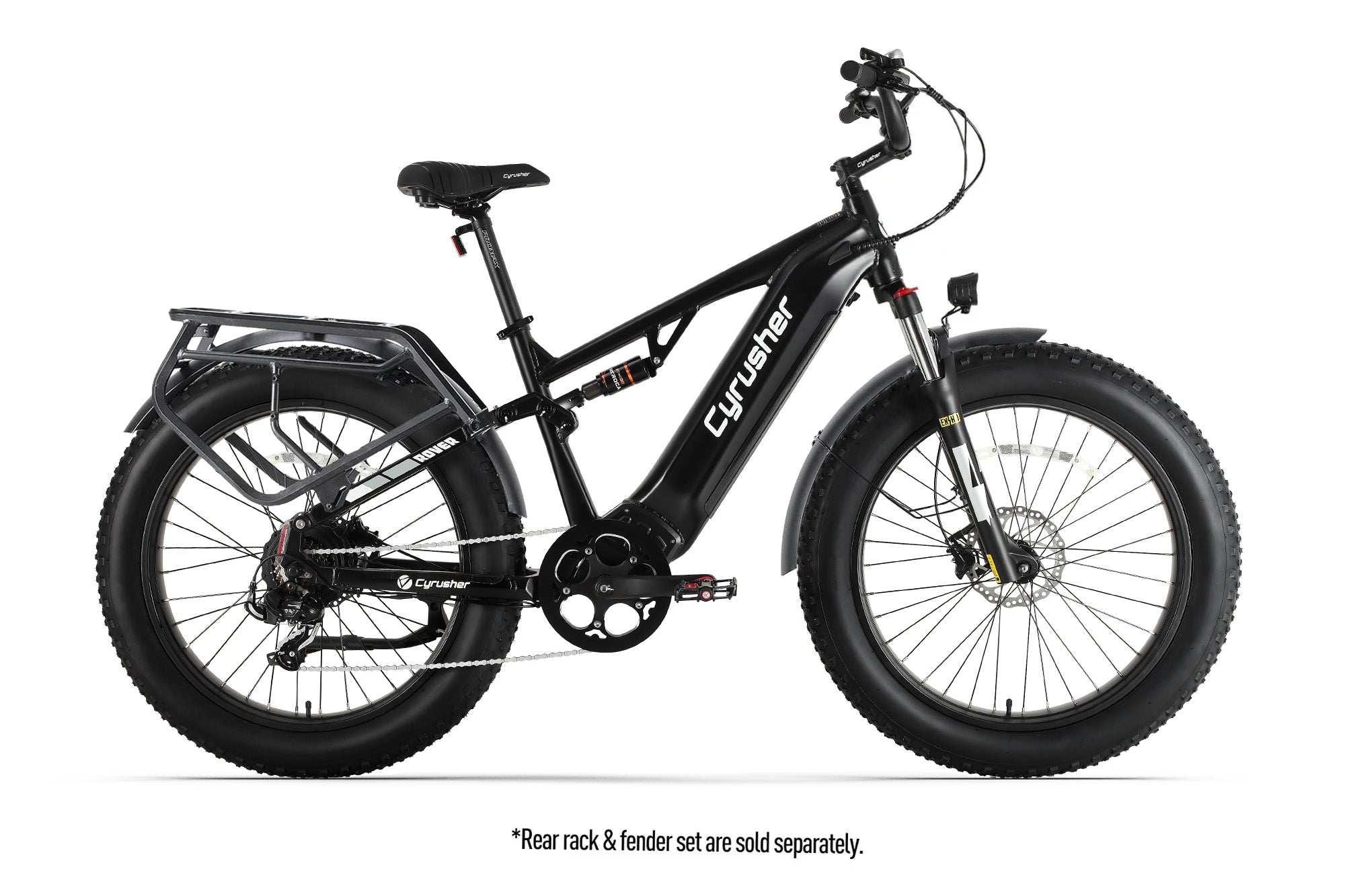 Cyrusher Rover black electric bike detail