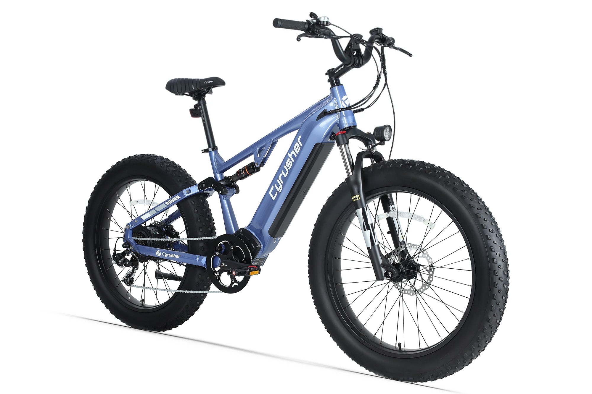 Cyrusher Rover blue full-suspension electric bike