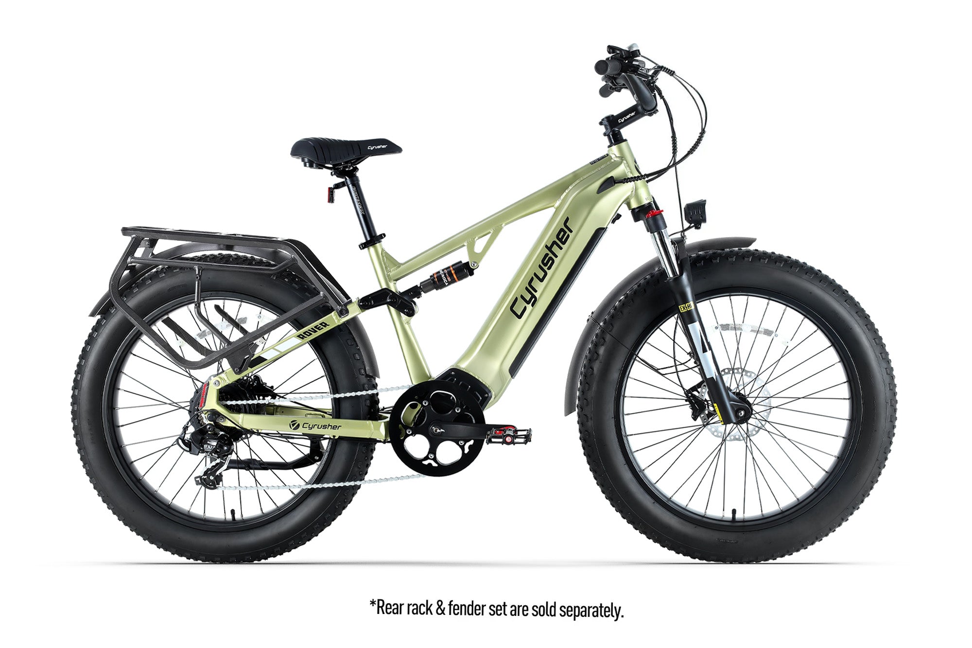 Cyrusher Rover green electric bike detail