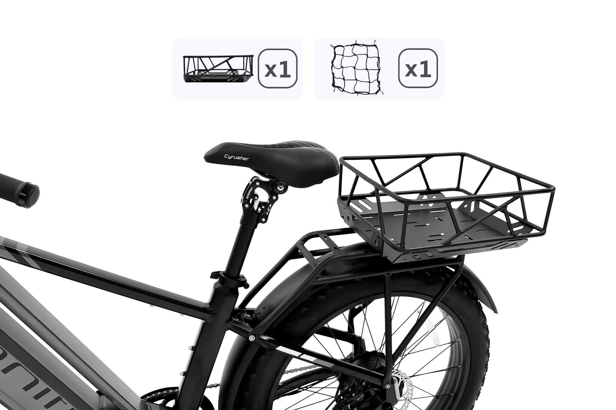 Cyrusher Hauler Cargo Basket - Rear Mount Kit