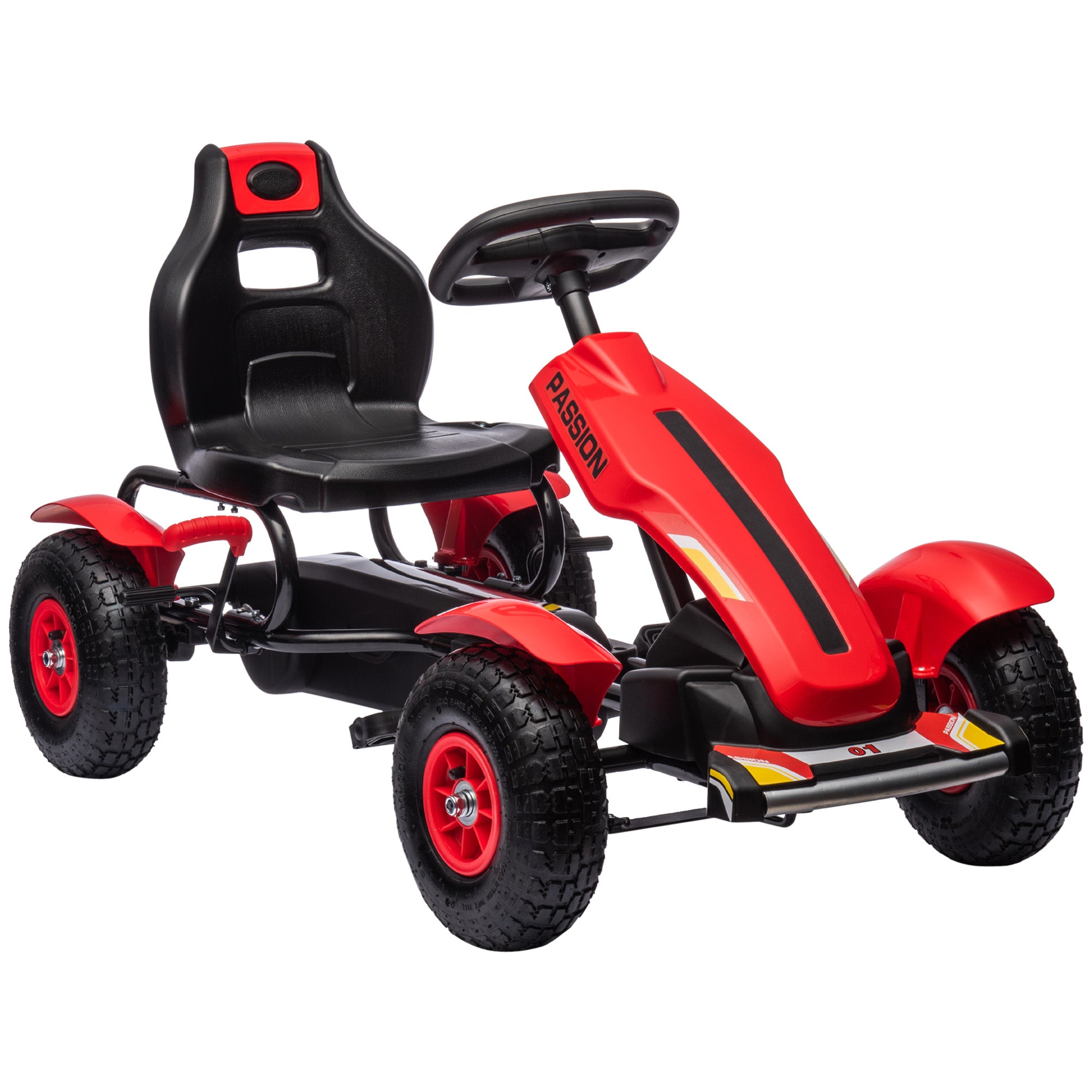 HOMCOM Kids Pedal Go Kart Adjustable Seat 5-12 Years