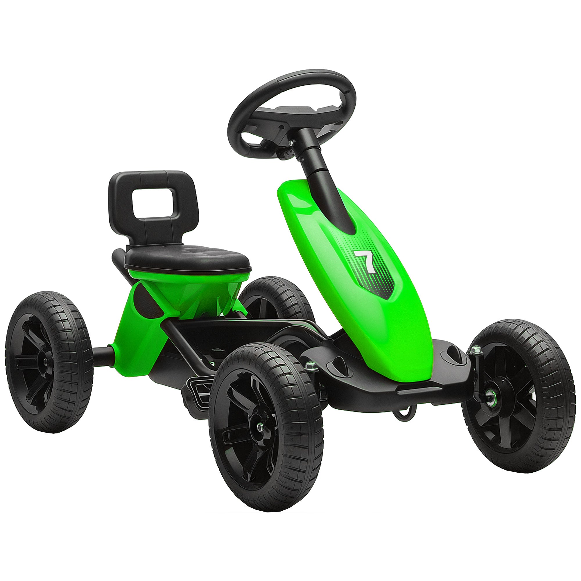 AIYAPLAY Kids Pedal Go Kart Metal Frame EVA Wheels