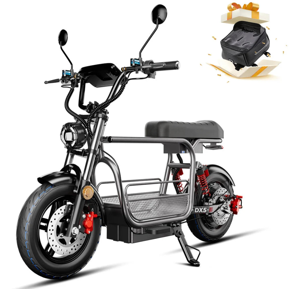 iScooter DX5 1500W seated electric scooter with large basket