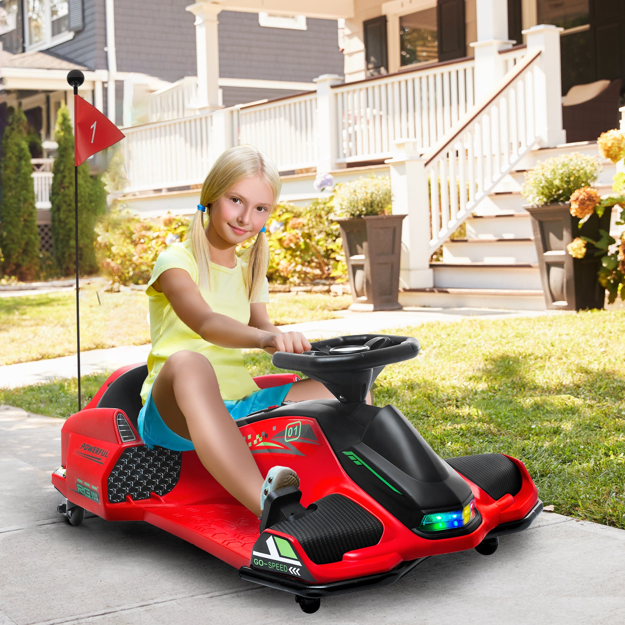 HOMCOM 12V Kids Electric Go-Kart - Black