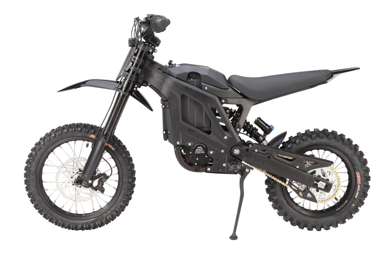 E RIDE PRO Mini 60V Electric Dirt Bike side and riding detail