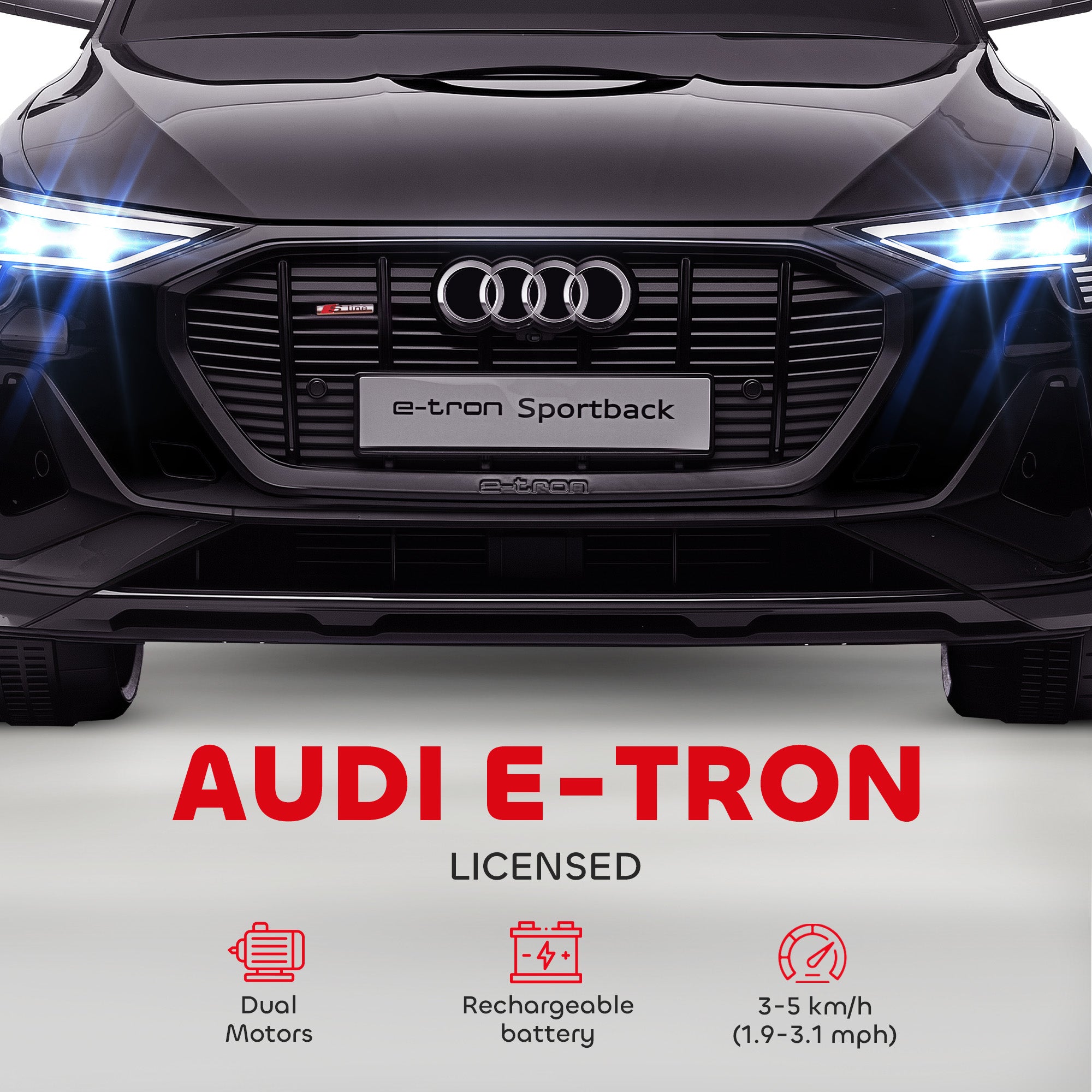 HOMCOM Audi E-tron / 12V Kids Car - Black