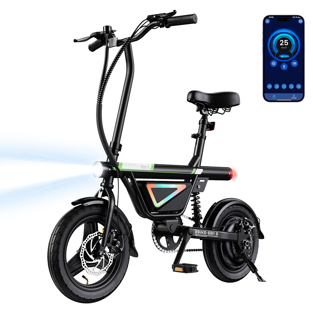 iScooter EB1S Compact City Electric Bike with APP - Black