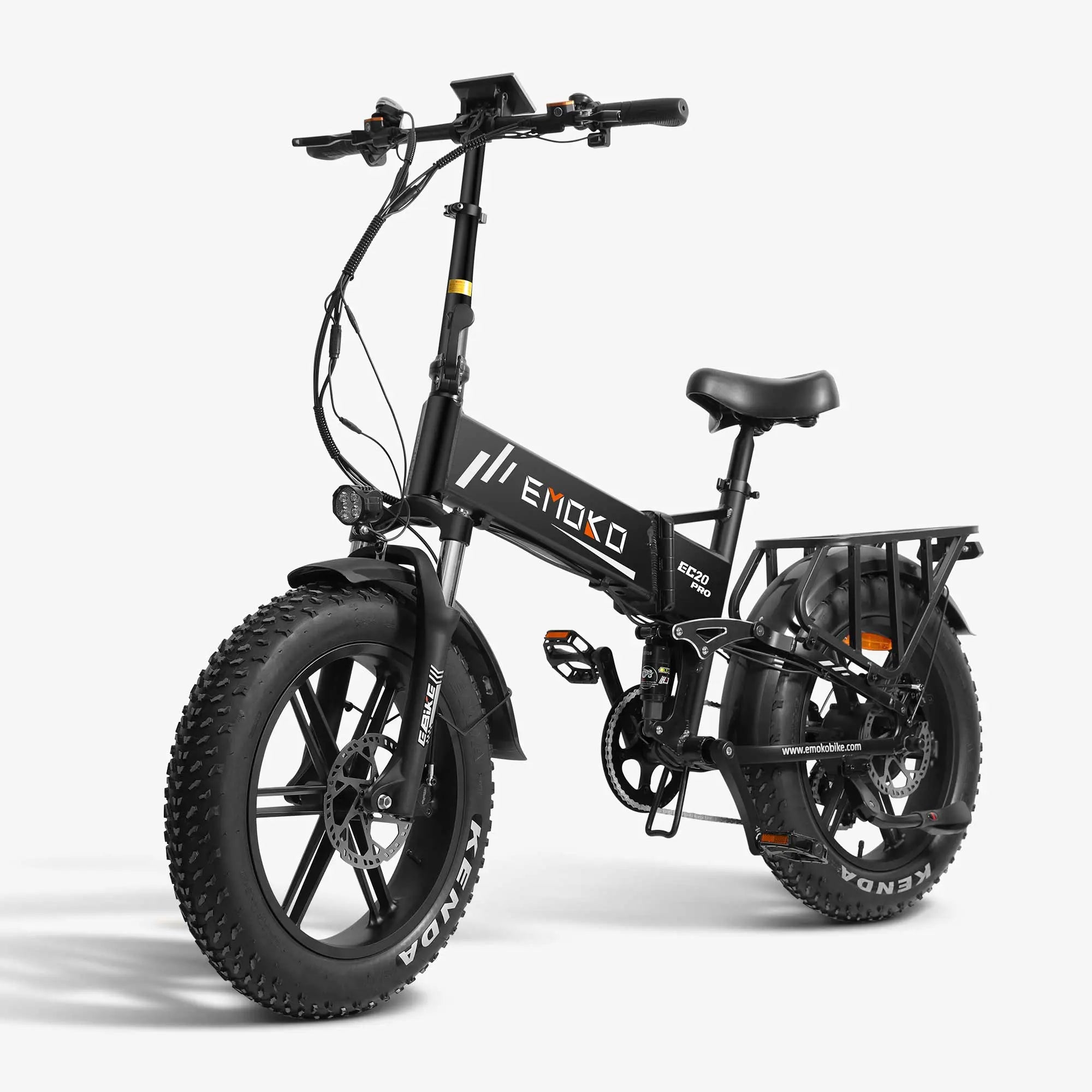 Emoko EC20 Pro electric bike black front three-quarter view