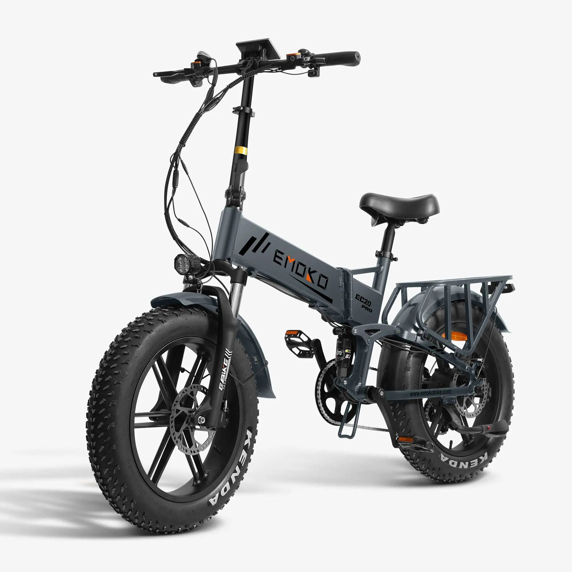 Emoko EC20 Pro electric bike grey front three-quarter view