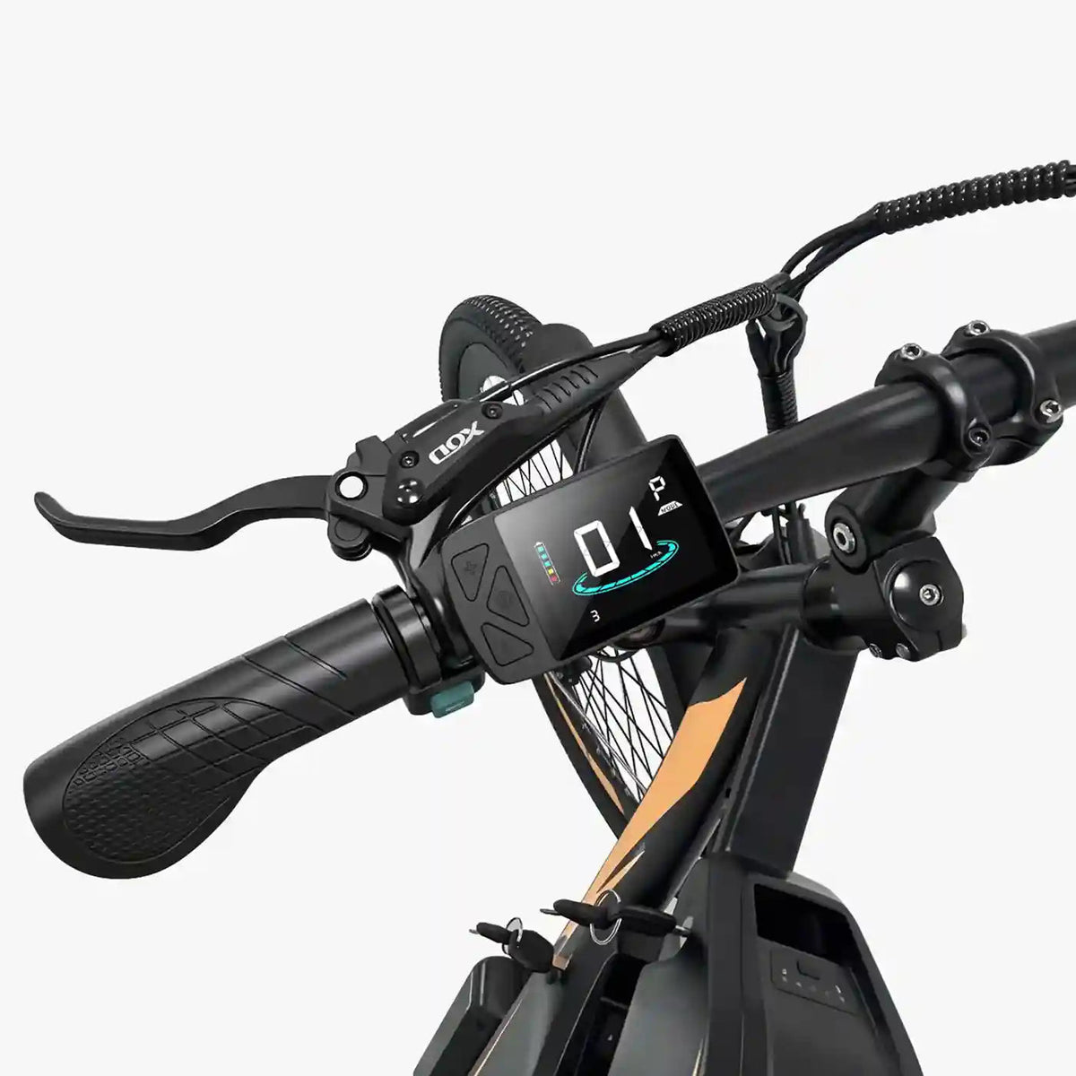 Emoko EC27 Pro handlebar display and brake lever