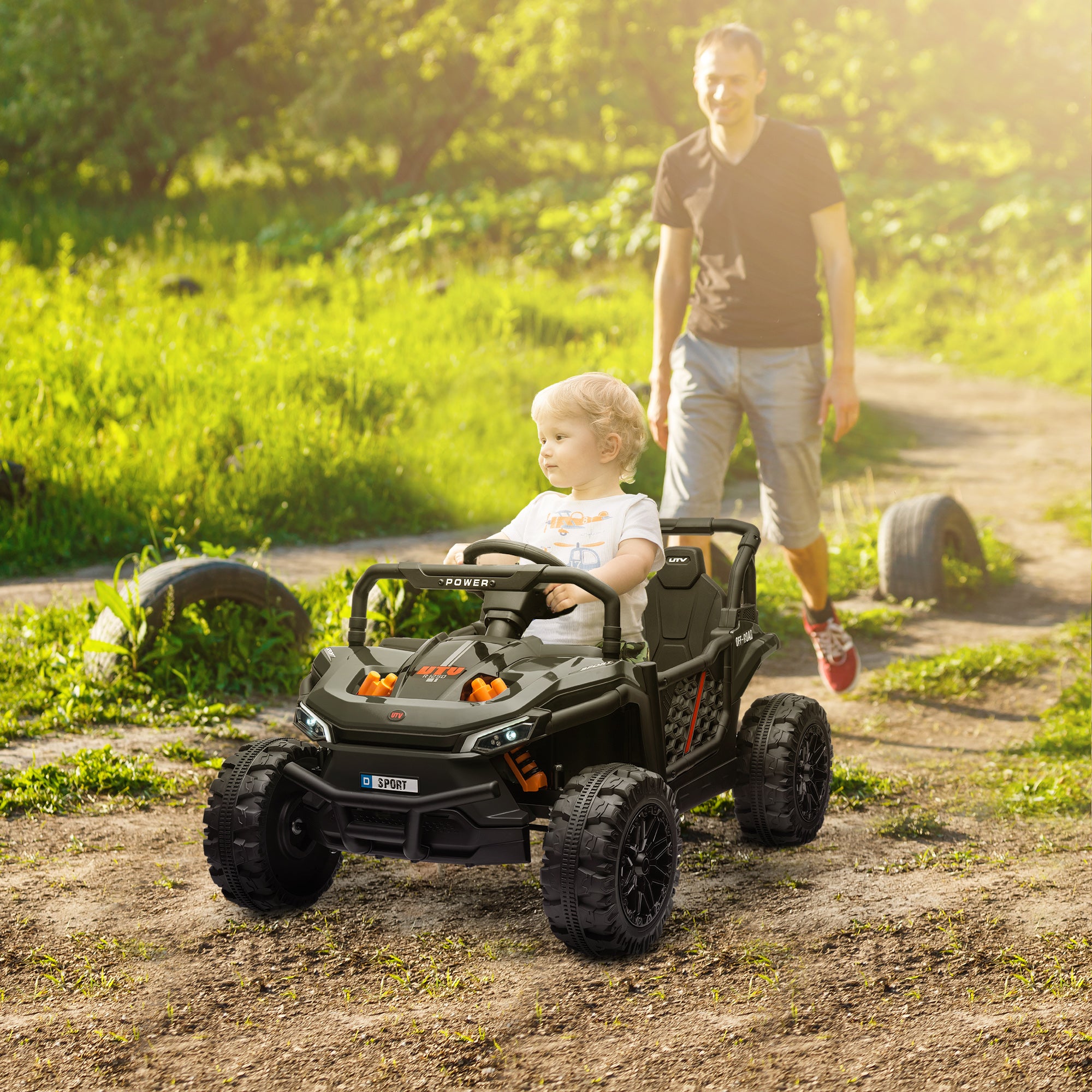 AIYAPLAY 12V Kids Ride-On Truck - Black